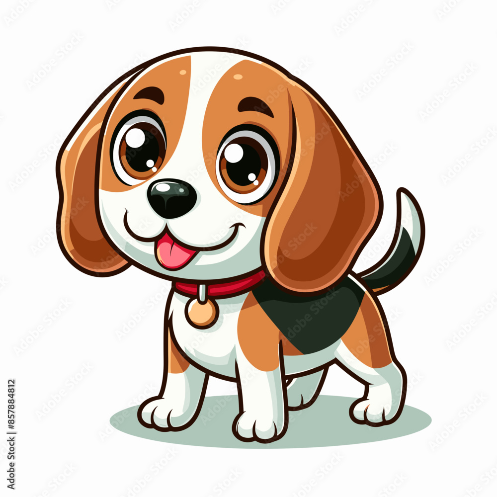 Adorable Purebred Beagle Puppy: Happy and Playful Domestic Dog with Brown and White Fur in a Natural Green Environment Adorable Purebred Beagle Puppy: Happy and Playful Domestic Dog with Brown and White Fur in a Natural Green Environment
