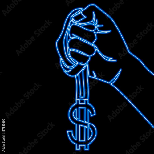 Winning money in sport competition or jackpot. Lottery winner icon neon glow vector illustration concept