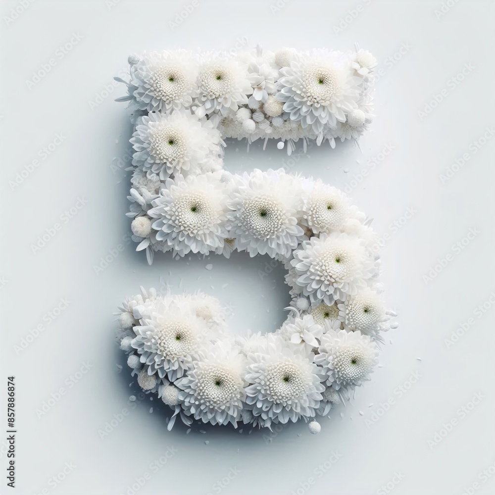 White chrysanthemum-colored number se White chrysanthemum-colored number se