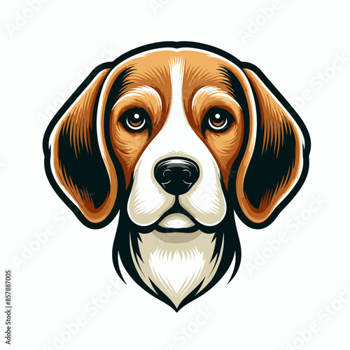 Adorable Purebred Beagle Puppy: Happy and Playful Domestic Dog with Brown and White Fur in a Natural Green Environment