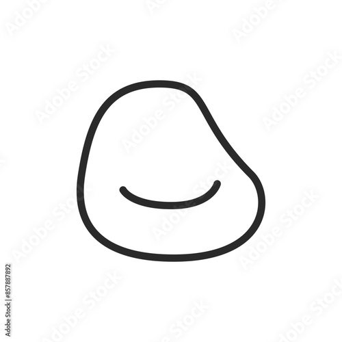 Bean bag, linear style icon. casual seating and comfort. Editable stroke width