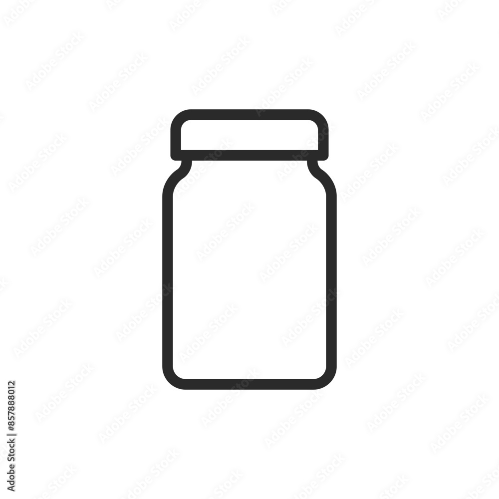 Tall jar, linear style icon. storage container for various food items. Editable stroke width. Tall jar, linear style icon. storage container for various food items. Editable stroke width.
