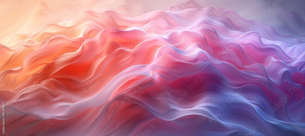 Obraz premium Abstract Pastel Colors 3D Wave Background Wave Banner Abstract Background in Soft Pastel Colors