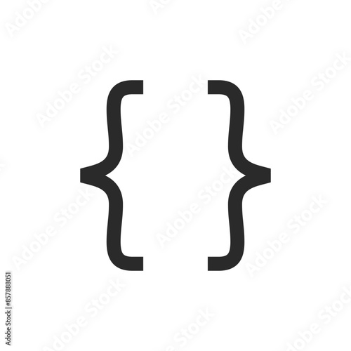 Curly brackets, linear style icon. set notation in mathematics. Editable stroke width.