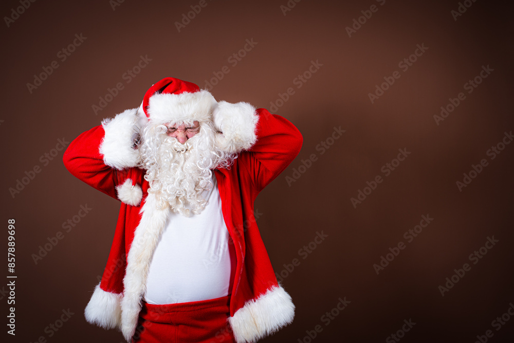 Funny fat Santa Claus and problems with men's health. Funny fat Santa Claus and problems with men's health.