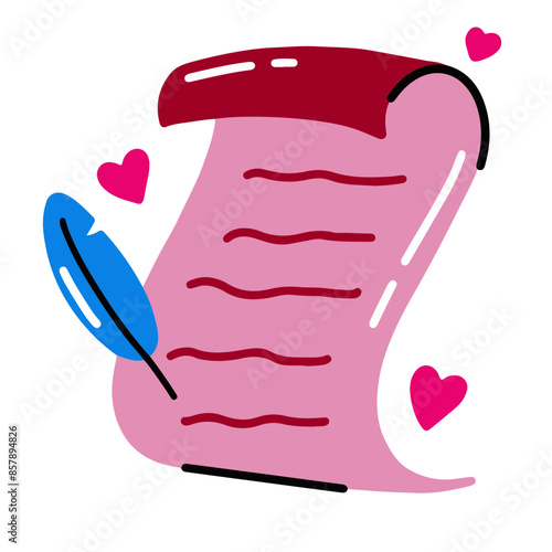 illustration d'une lettre d'amour