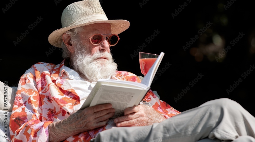 elderly poet reciting poetry at a picnic National Picnic Day adult ...