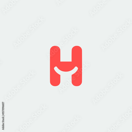 letter H smile professional logo vector illustration template design