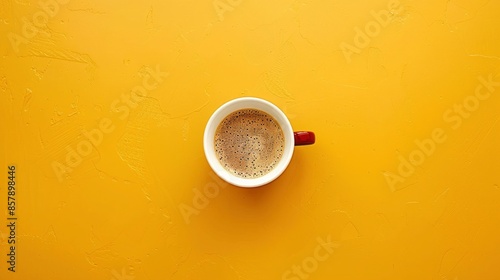  A white coffee cup on a black background with red accents at the top, in a minimalistic style, aesthetic, in a photo studio, photo