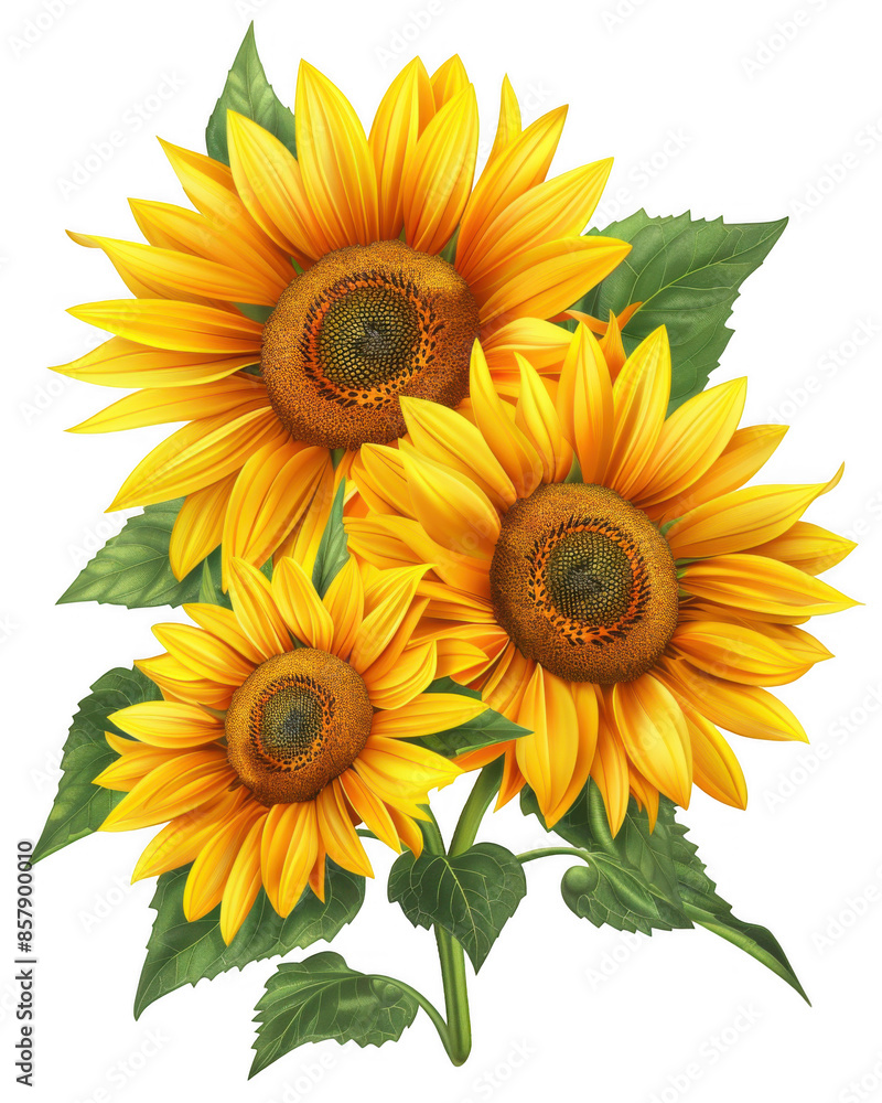 Fototapeta premium Cluster of Yellow Sunflowers