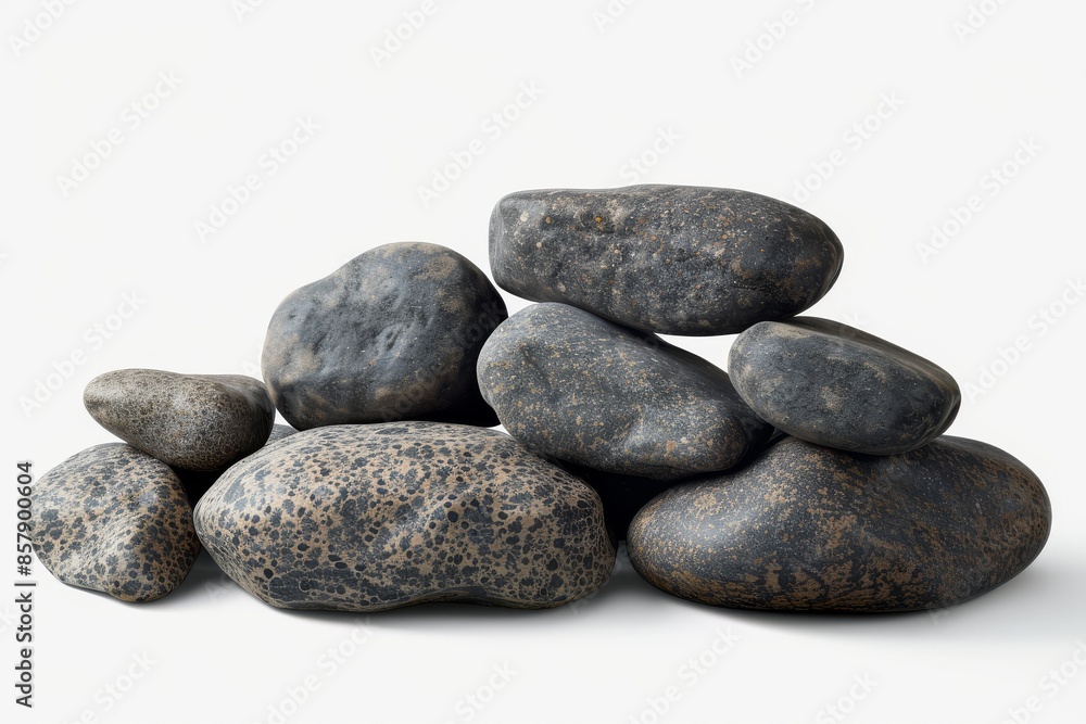 Pebbles. Several pebbles on a white background. Pebbles. Several pebbles on a white background.