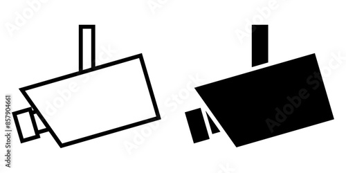 ofvs620 OutlineFilledVectorSign ofvs - video surveillance vector icon . security camera sign . isolated transparent . outline and filled version . AI 10 / EPS 10 / PNG . g11963