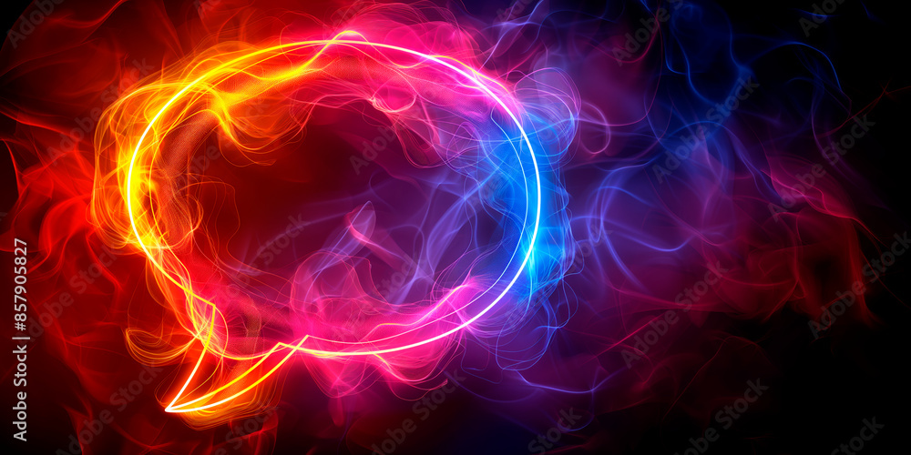 Abstract swirling smoke in blue and red colors against a dark background, conveying the concept of energy. Generative AI Abstract swirling smoke in blue and red colors against a dark background, conveying the concept of energy. Generative AI