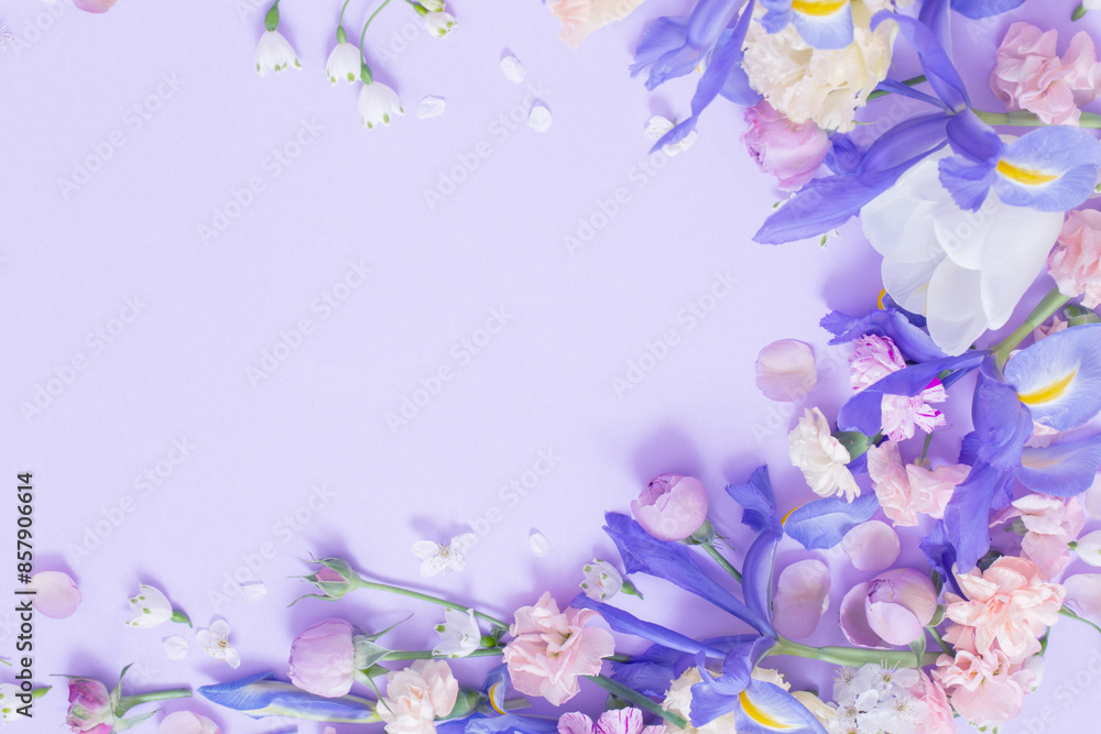 beautiful spring flowers on paper background beautiful spring flowers on paper background