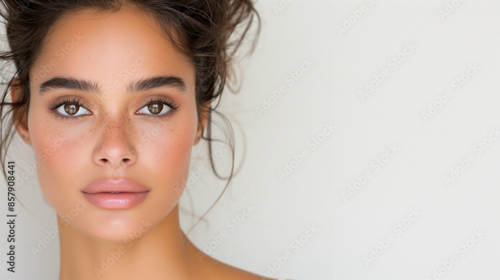 Close-up Woman Portrait. Natural Beauty Makeup Close-up Woman Portrait. Natural Beauty Makeup