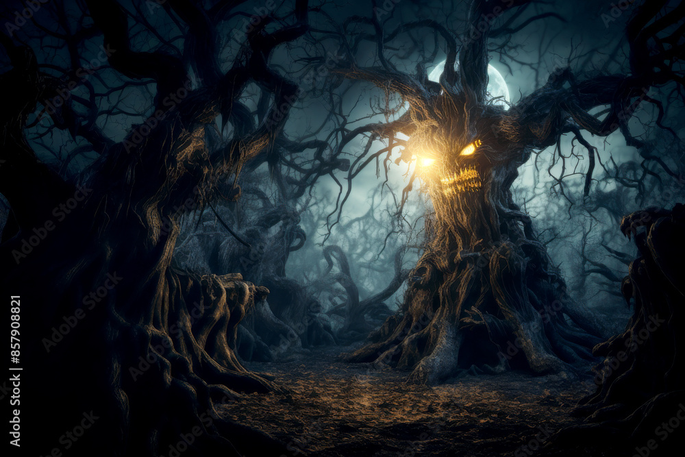 Fototapeta premium Ancient Tree with a Mysterious Face