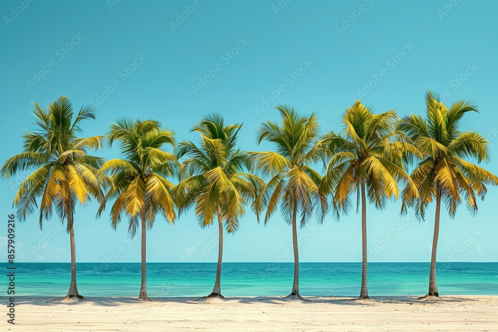 Obraz premium Tropical Skyline: Tall Royal Palm Trees