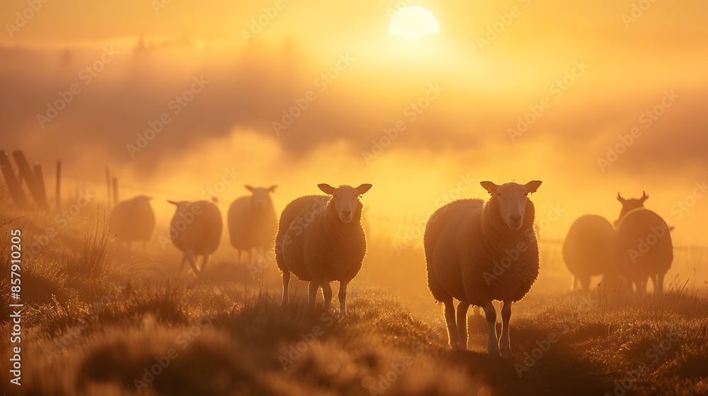 Fototapeta premium Sheep on the moores. 