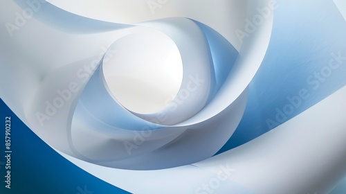 Copy Space Background of Flowing Paper in Soft Blue Color