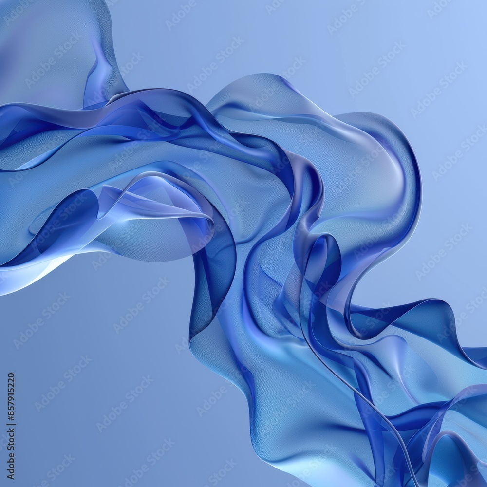 Flowing Blue Abstract Waves on Blue Background Flowing Blue Abstract Waves on Blue Background