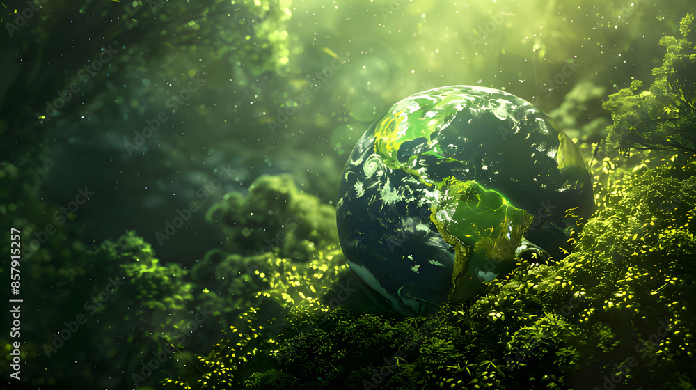 green planet earth in the sun. Generative AI green planet earth in the sun. Generative AI