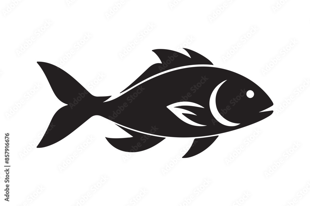 cute fish vector silhouette art work cute fish vector silhouette art work