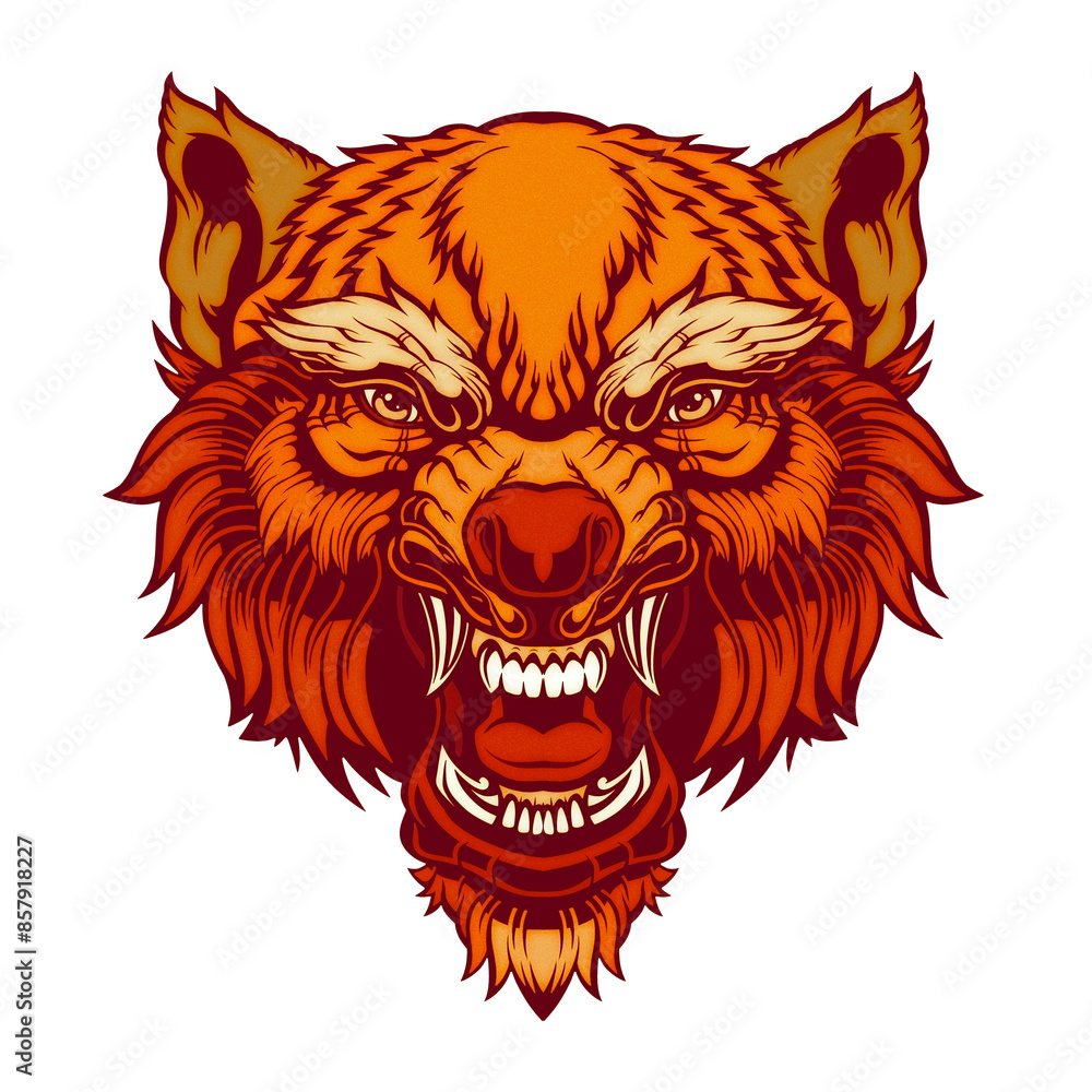 Obraz premium Head of a growling wolf. 