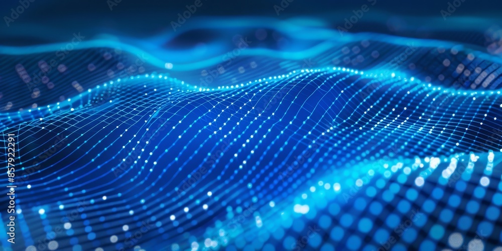 Abstract blue tech background with digital waves lines Abstract blue tech background with digital waves lines