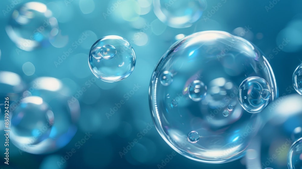 Water bubble background. Blue underwater, clean aqua drink. Realistic liquid backdrop. Oxygen air refreshing Water bubble background. Blue underwater, clean aqua drink. Realistic liquid backdrop. Oxygen air refreshing