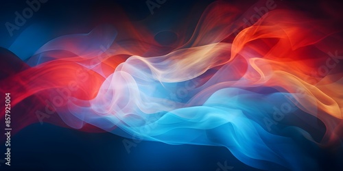 Wallpaper Mural Mesmerizing Abstract Visual Display Vibrant Red, Orange, and Blue Smoke Blend. Concept Abstract Art, Visual Display, Vibrant Colors, Smoke Effect Torontodigital.ca