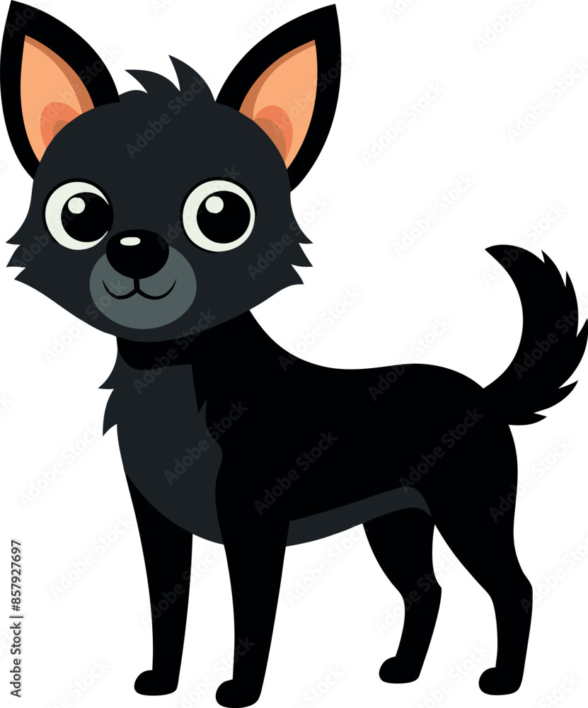 Cute black dog vector illustration