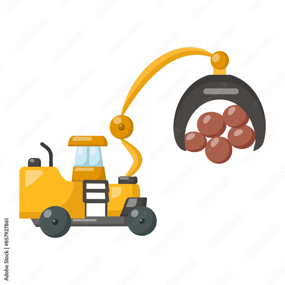 sort and stack concept, Milling and Biomass Production Loader cranes vector color icon design, timber and lumber Symbol, forest Deforestation products Sign,mill yard and sawworks stock illustration sort and stack concept, Milling and Biomass Production Loader cranes vector color icon design, timber and lumber Symbol, forest Deforestation products Sign,mill yard and sawworks stock illustration