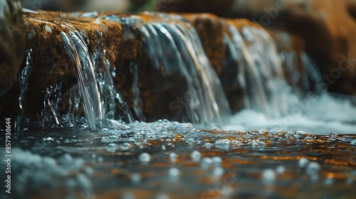 Wallpaper Mural Small waterfall in a torrent shallow depth of field Torontodigital.ca