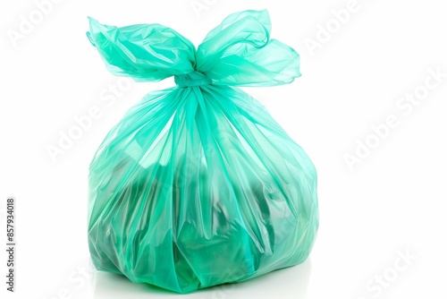 trash bag full of garbage isolated on white
