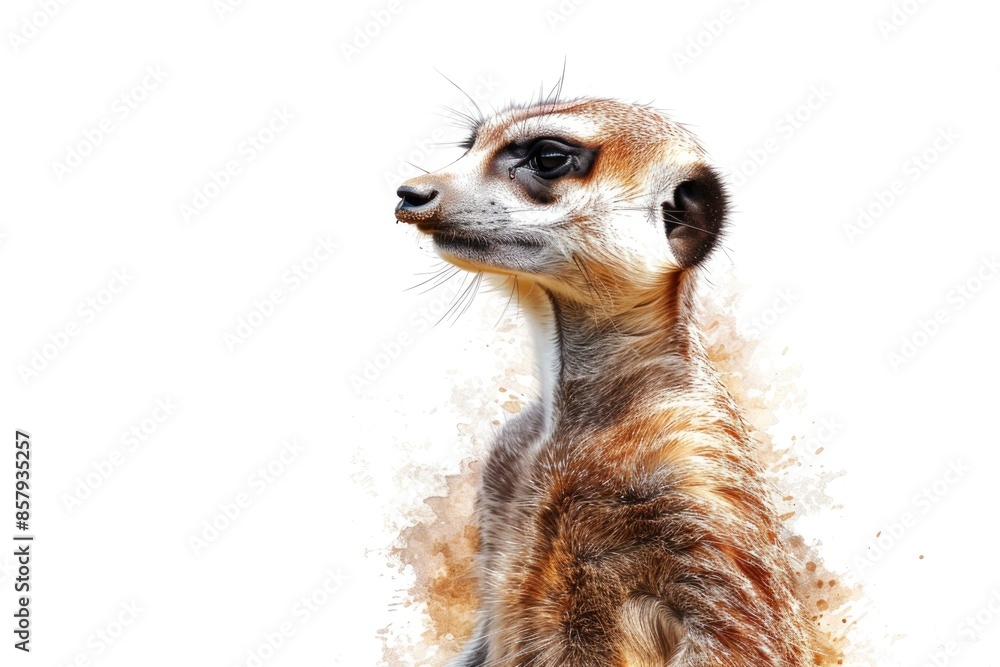 A close-up shot of a small animal on a plain white background, ideal for illustrations and design projects A close-up shot of a small animal on a plain white background, ideal for illustrations and design projects