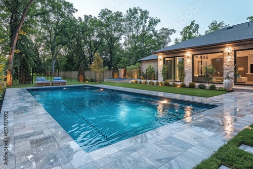 Landscaped Backyard Oasis with Pool