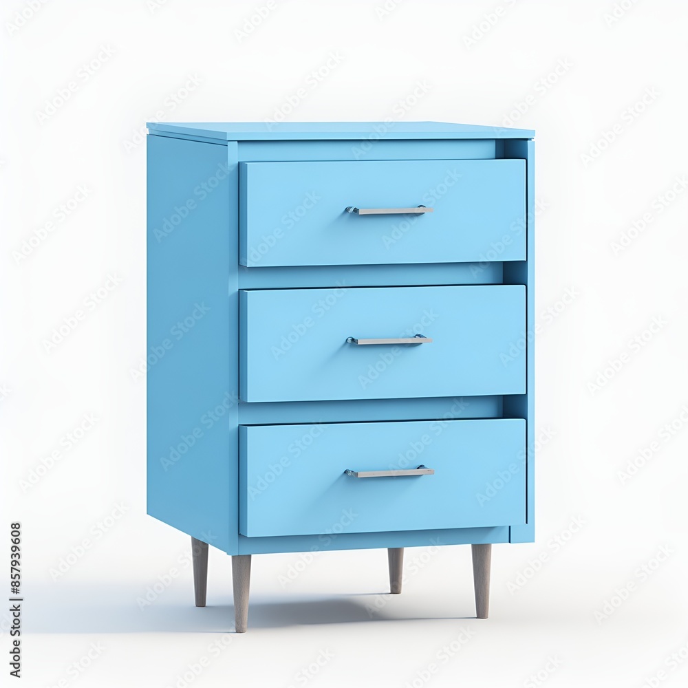blue chest drawers isolated on white background blue chest drawers isolated on white background