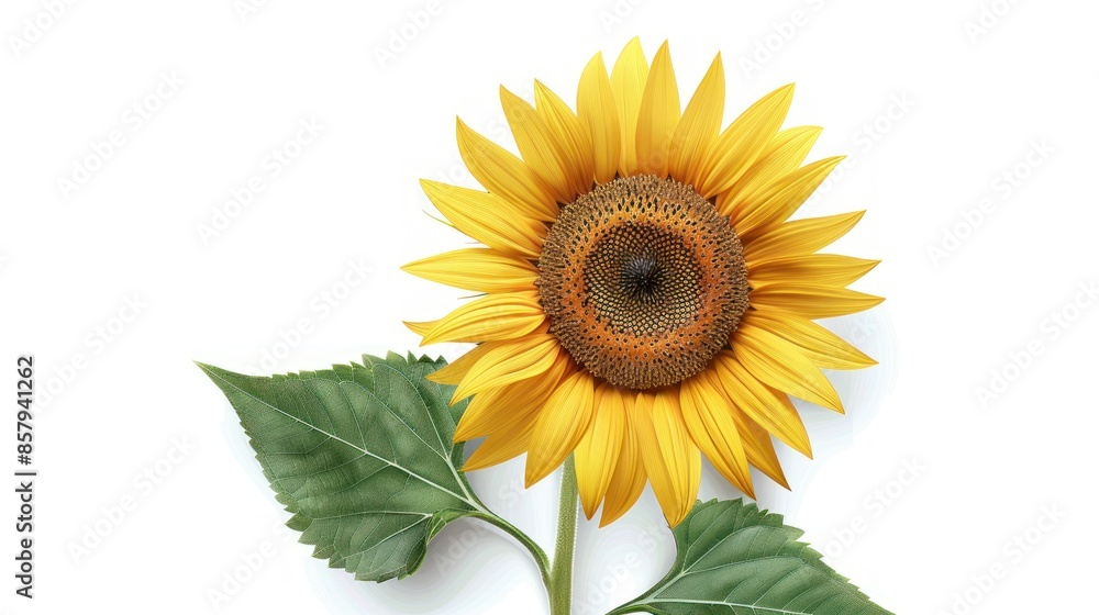 Obraz premium A Single Sunflower on a White Background