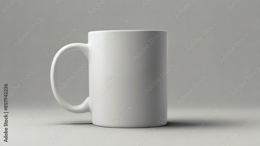 white matte mug mockup on a white background