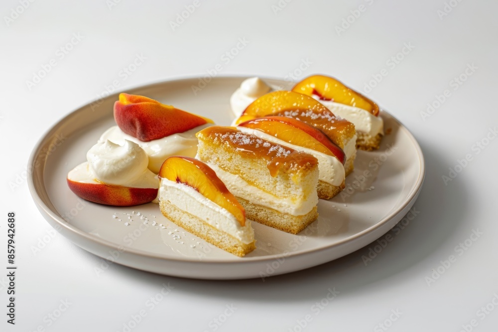 Caramelized Peach and Mascarpone Shortcake Elegant Culinary Creation Caramelized Peach and Mascarpone Shortcake Elegant Culinary Creation