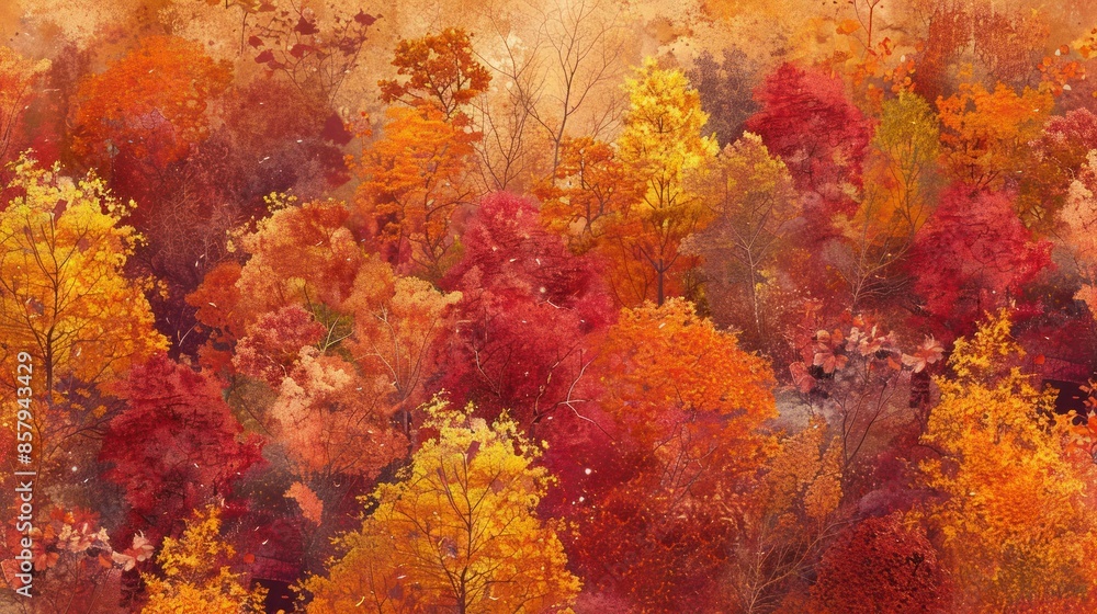 A stunning mountain forest in full fall foliage with vibrant red, orange, and yellow leaves creating a colorful autumn landscape. A stunning mountain forest in full fall foliage with vibrant red, orange, and yellow leaves creating a colorful autumn landscape.