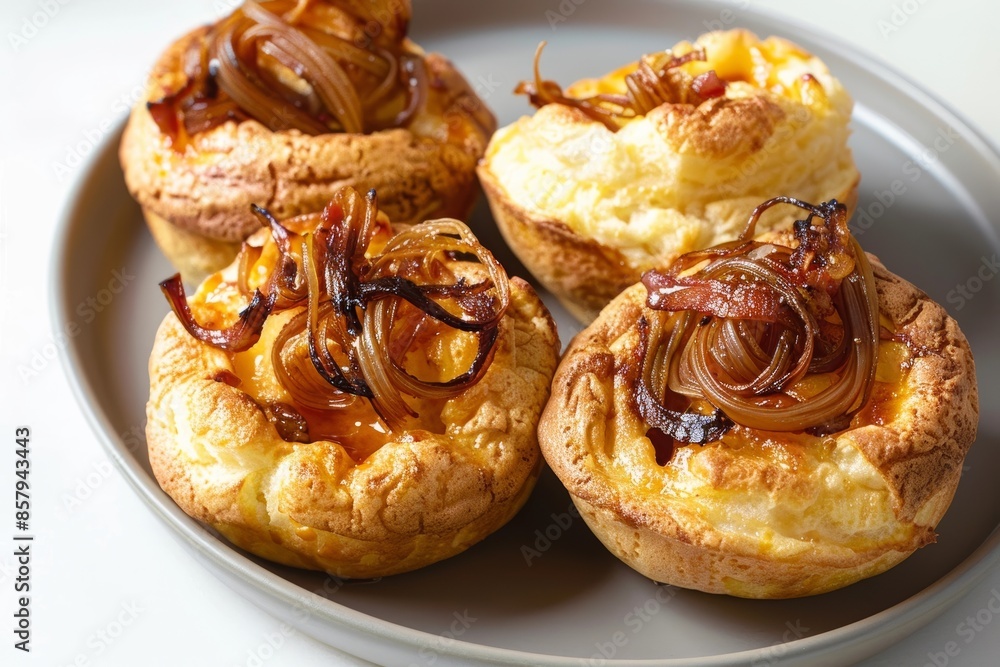Mouthwatering Caramelized Shallot Popovers with Melted Cheddar and Bacon Drizzle Mouthwatering Caramelized Shallot Popovers with Melted Cheddar and Bacon Drizzle