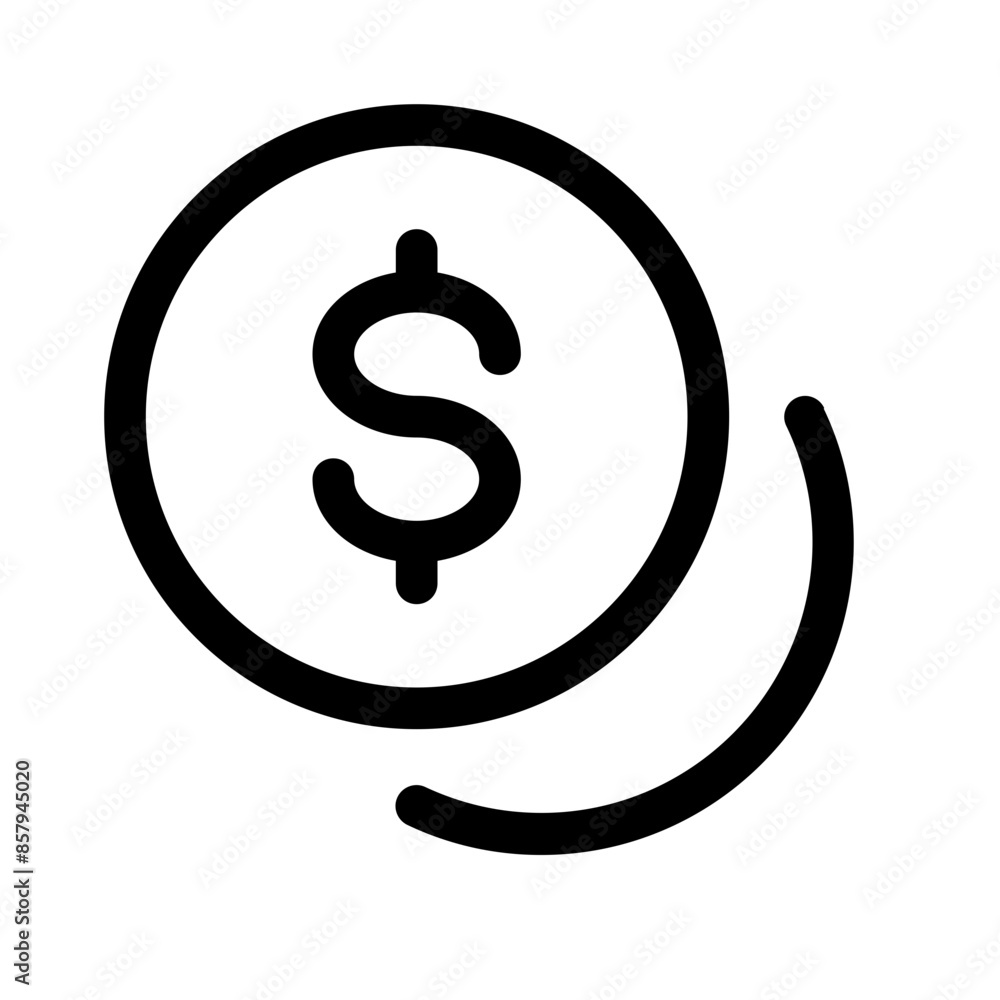 currency icon with line style, perfect for user interface projects currency icon with line style, perfect for user interface projects