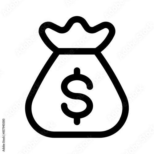 bag of money icon with line style, perfect for user interface projects
