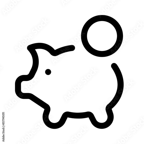 coin pig savings icon with line style, perfect for user interface projects
