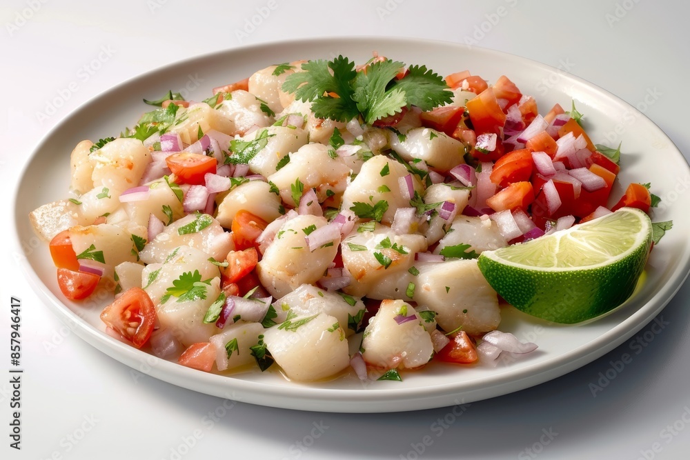 Zesty Ceviche with Crisp Red Onions and Tangy Lime Juice Zesty Ceviche with Crisp Red Onions and Tangy Lime Juice