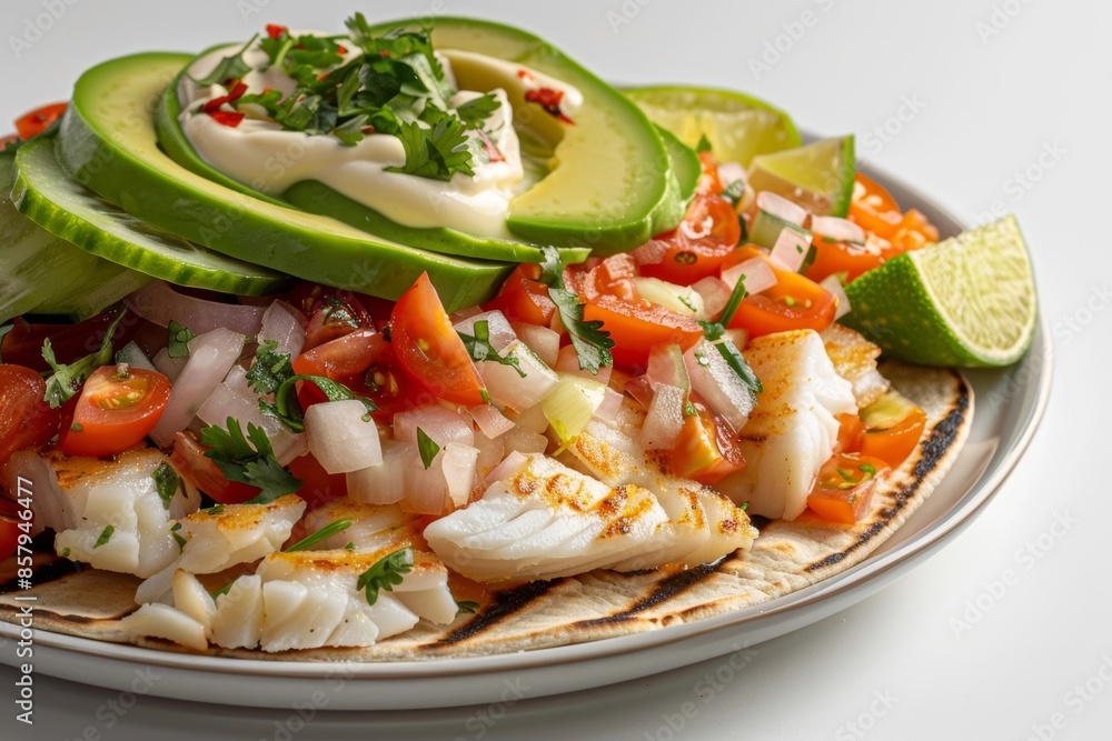 Zesty Tilapia Ceviche on Crisp Tostadas with Fresh Vegetables