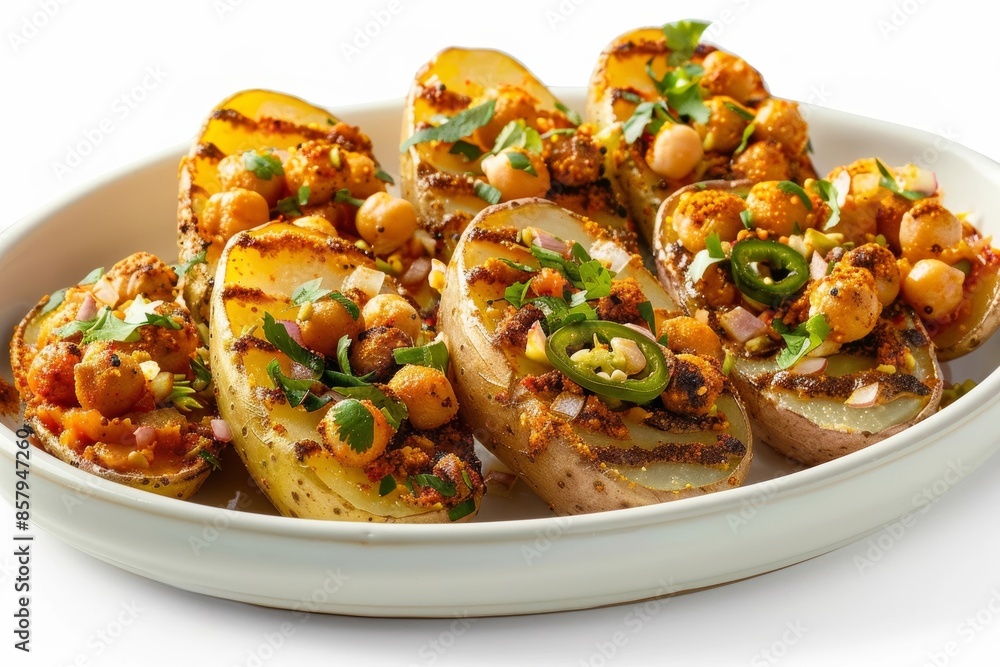 Yummy Chaat Potato Skins with Tamarind Date and Creamy Yogurt Yummy Chaat Potato Skins with Tamarind Date and Creamy Yogurt