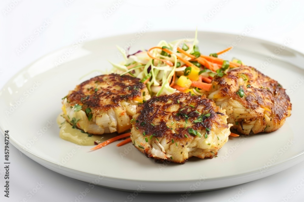 Tasty Crab Cakes with Crunchy Carrot and Cabbage Slaw Tasty Crab Cakes with Crunchy Carrot and Cabbage Slaw