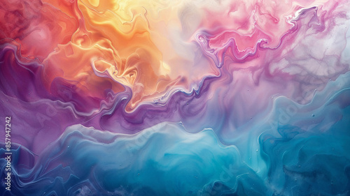 Colorful abstract fluid art with vibrant swirling patterns